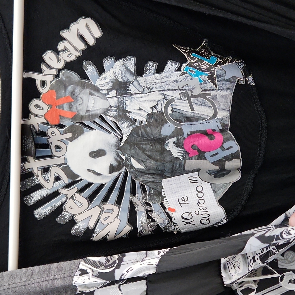 Desigual Black and Gray Patchwork Graphic Dress - Picture 4 of 16